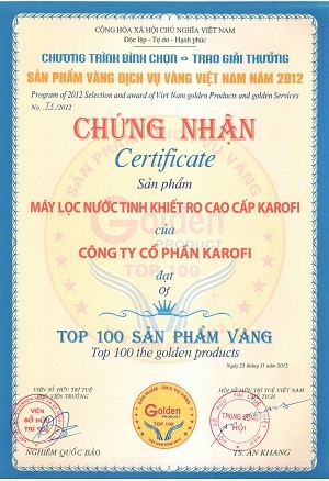 Top 100 sản phẩm vàng năm 2012